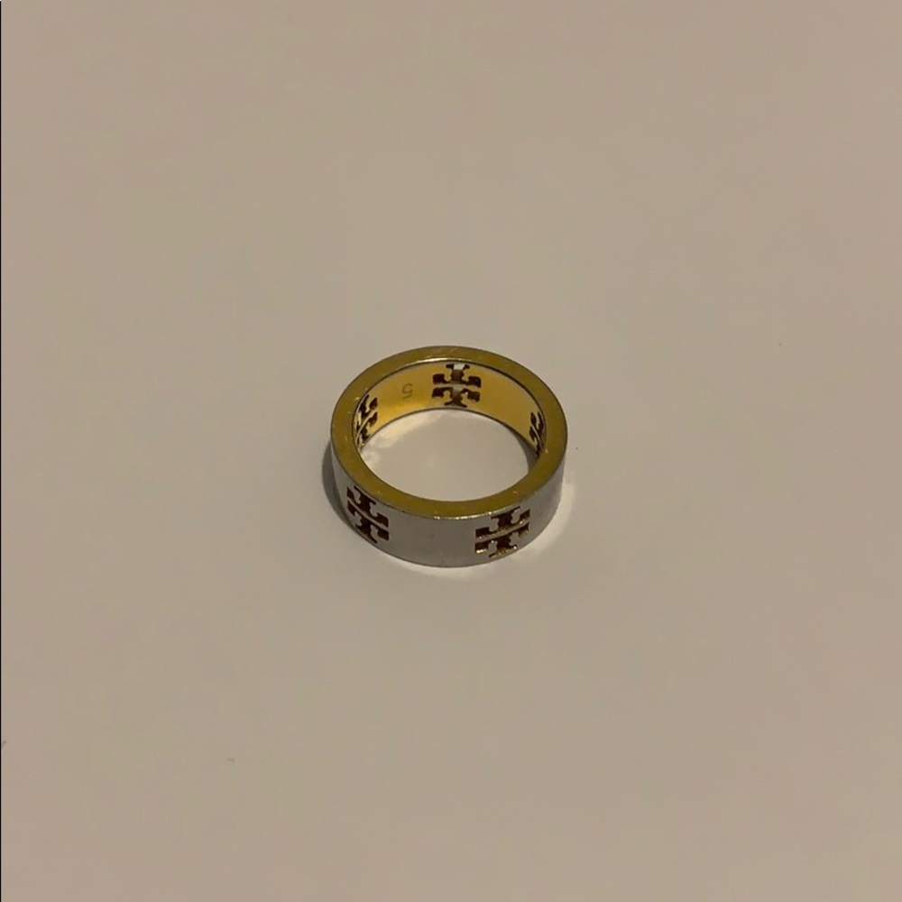 Tory Burch Size 5 Silver and Gold Ring
